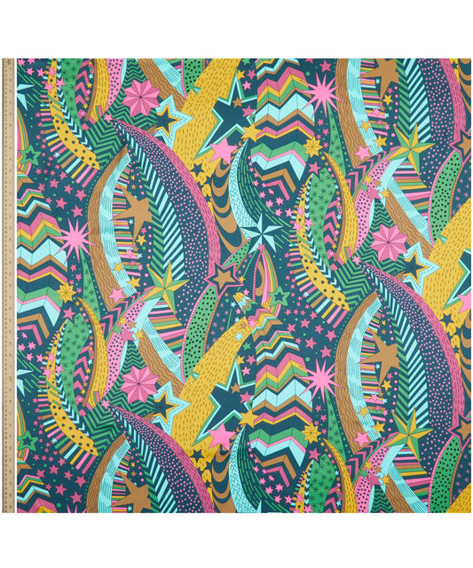 DARK TEAL My Grown Up Star 100% Silk Satin by Liberty of London Fabrics