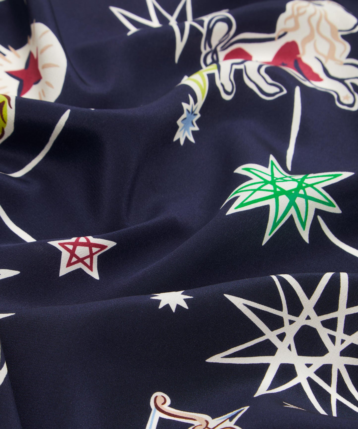 NAVY Surrealist Sky 100% Monument Silk Twill by Liberty of London Fabrics