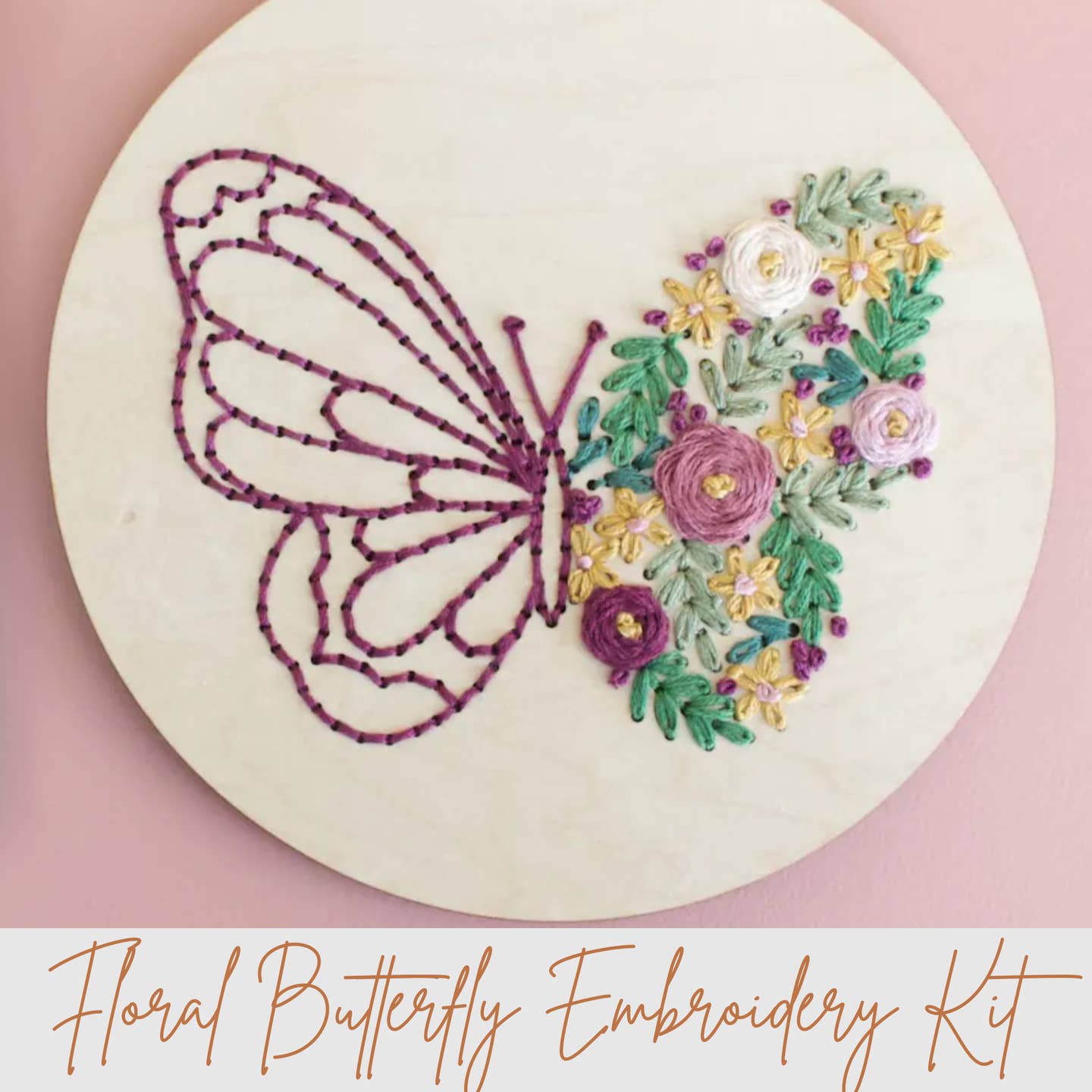 Floral DIY Wood Embroidery Kit from The HNB House