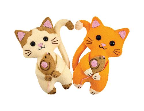 Felties Embroidered Kit Cats by Bucilla