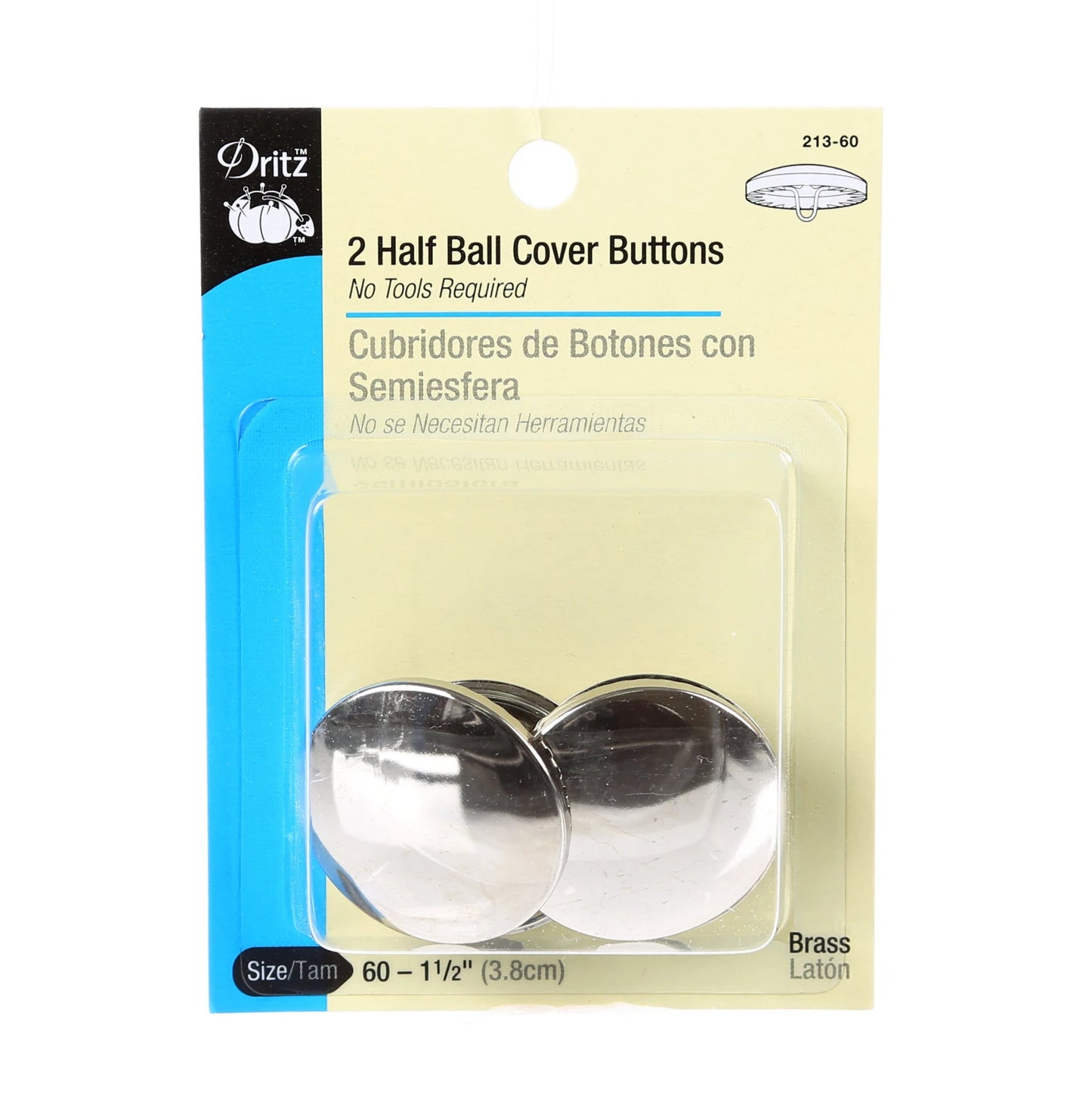 2 Button Covers Half Ball 1 1/2 inch from Dritz