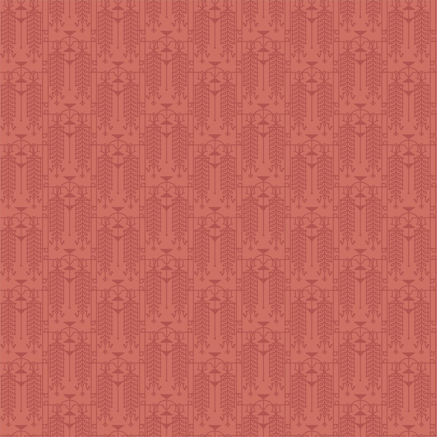 POTTERY RED Design A from The House Beautiful Collection By Frank Lloyd Wright, Cloud9 Organic Cotton