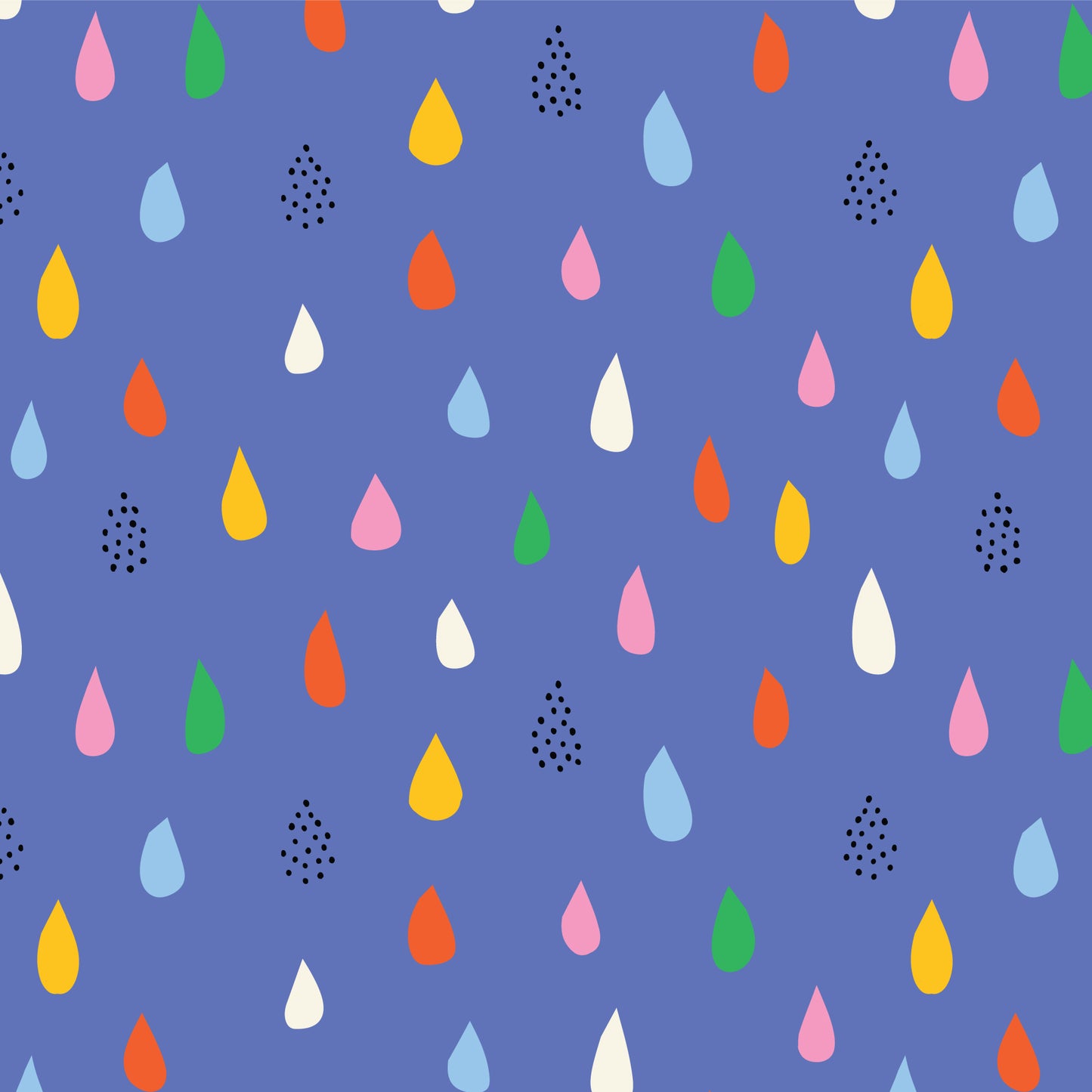RAINBOW DRIZZLE Laminated fabric by Sandra Hutter for Cloud 9 fabrics