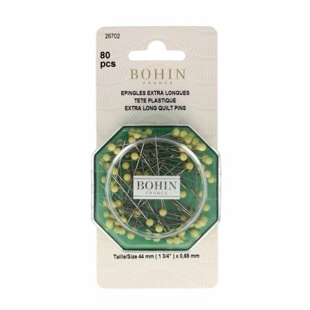 Yellow Head Quilting Pin Size 28 - 1 3/4in 80ct from Bohin