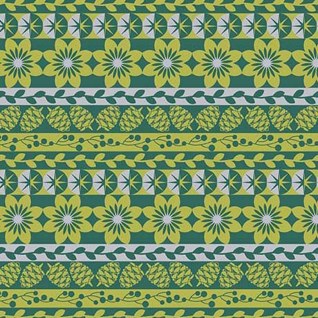 LIME Patterned Stripe, 12 Days of Christmas by QT Fabrics