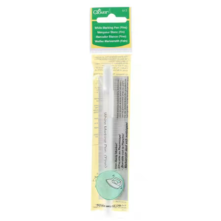 Water Soluble or Iron Off Marking Pen White by Clover