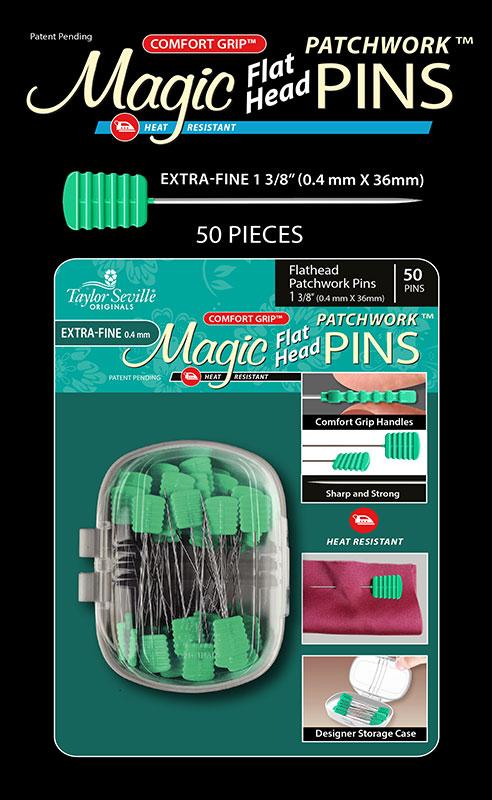 Magic Pins Flathead Patchwork Extra Fine 50 count from Taylor Seville
