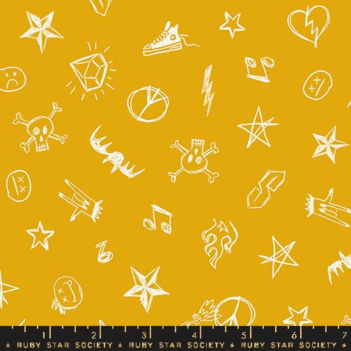 GOLDENROD Groupie Teddy and the Bears by Sarah Watts for Ruby Star Society