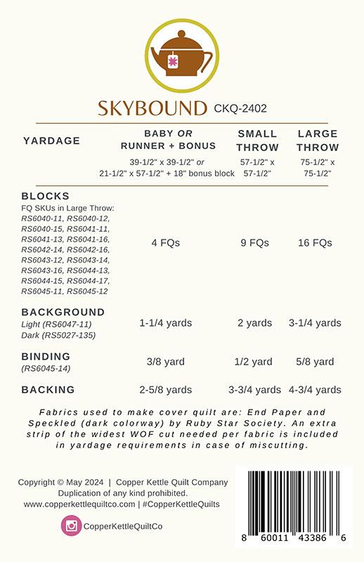Skybound Quilt by Copper Kettle Quilt Company