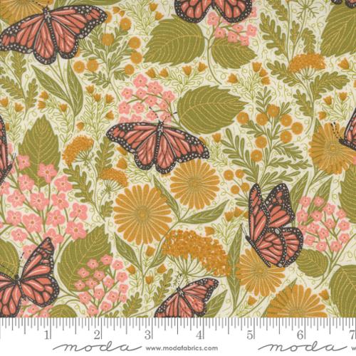 PORCELAIN Metallic Summer Butterfly, Bee Garden by Gingiber, Moda Fabrics