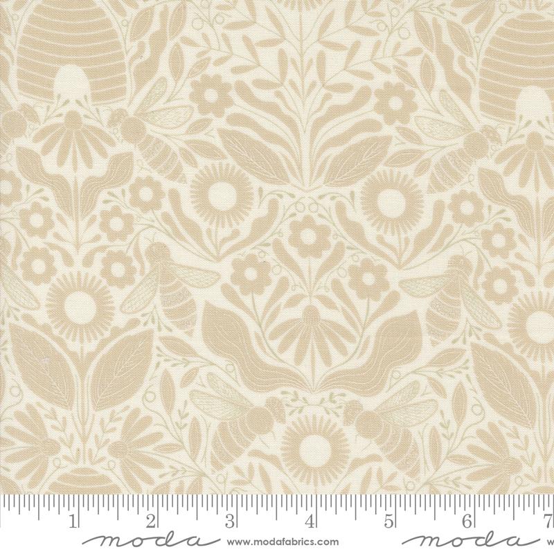 PORCELAIN Melody Damask, Bee Garden by Gingiber, Moda Fabrics