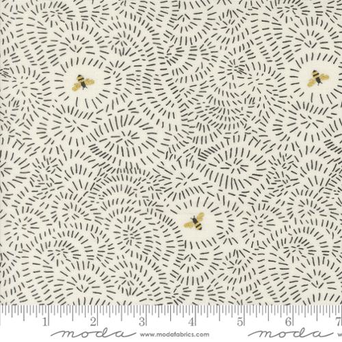 NATURAL Metallic Twists and Turns Blenders Bees, Bee Garden by Gingiber, Moda Fabrics
