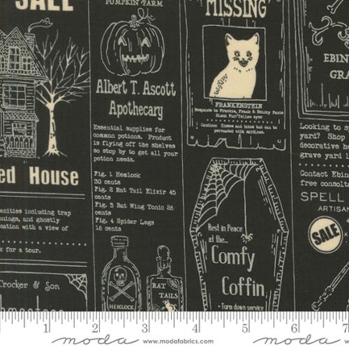 MIDNIGHT Vintage Newspaper Text and Words from Home Sweet Haunt by Stacy Iest Hsu