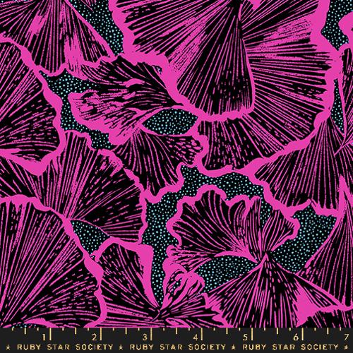 BLACK Ginko Florals from Glow Garden by Sarah Watts for Ruby Star Society
