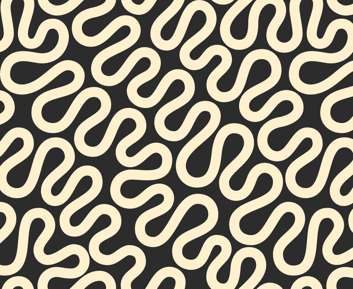 TUXEDO Unspooled Geometrics Swirls Meander, Groove by Emily Van Hoff, Moda Fabrics