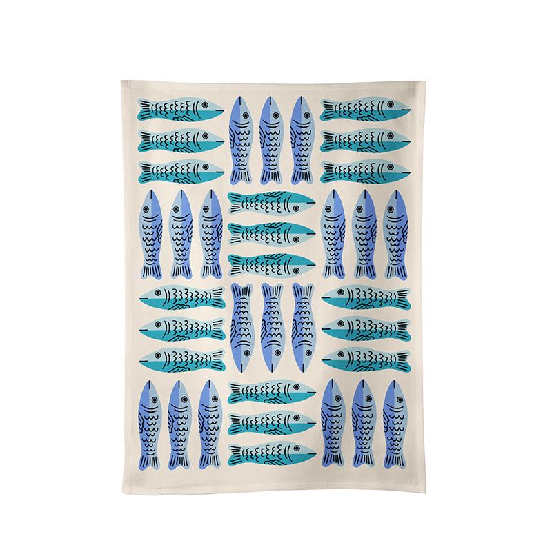 Sardines Tea Towel by Alexia Abegg Hale for Ruby Star Society