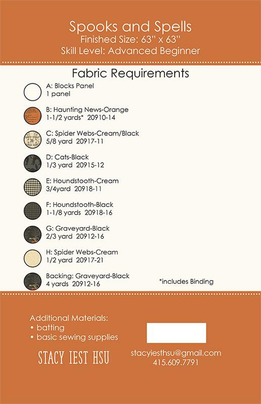 Spooks and Spells Quilt Pattern by Stacy Iest Hsu