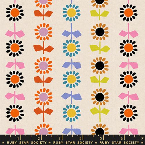 *Preorder for Late October 2025* NATURAL Daisy Stripe Cotton Canvas from Catnap by Alexia Abegg for Ruby Star Society