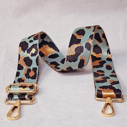 AQUA Leopard print 1.5 inch Adjustable Shoulder Strap with Gold Hardware