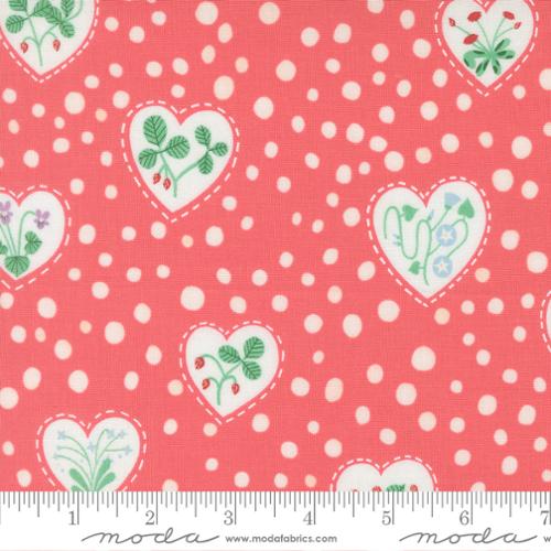 *Preorder* CORAL Heart Florals, Funny Valentine by Lizzy House for Moda Fabrics