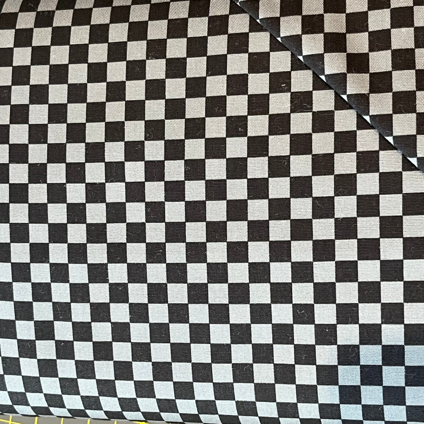 Black and White Checkerboard on Cotton Sheeting from Westex