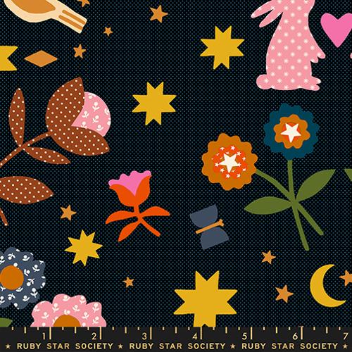 *Preorder* SOFT BLACK Appliqué, Mystic Fable by Alexia Abegg for Ruby Star Society