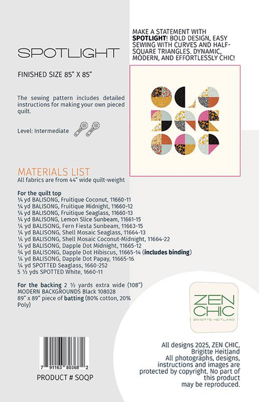 Spotlight Quilt Pattern by Zen Chic