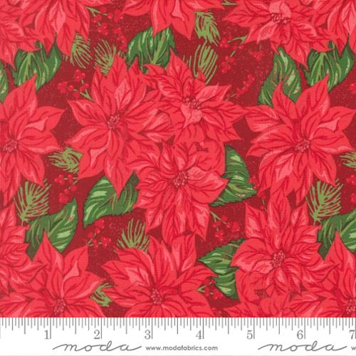 CARDINAL Vintage Poinsettia, Holiday Cheer by Stacy Iest Hsu for Moda Fabrics