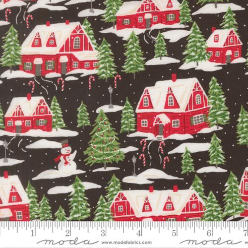 MIDNIGHT Cardinals Village, Holiday Cheer by Stacy Iest Hsu for Moda Fabrics