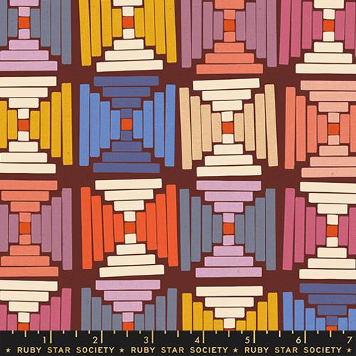 CRANBERRY Courthouse Steps, Linen Cotton Canvas, Persimmon by Rashida Coleman Hale for Ruby Star Society