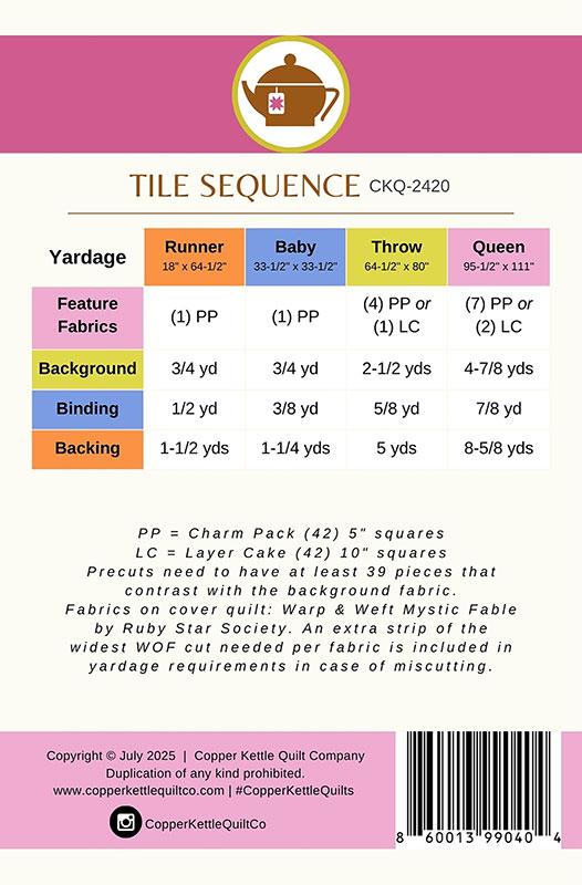 Tile Sequence Quilt by Copper Kettle Quilt Company