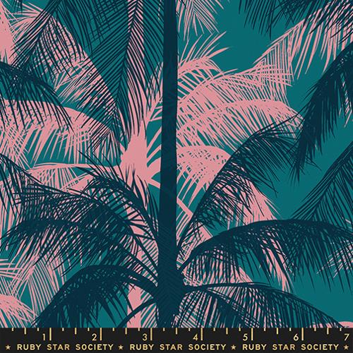 STORYTIME Palms, Linen Cotton Canvas, Poolside Too Collaborative Collection for Ruby Star Society