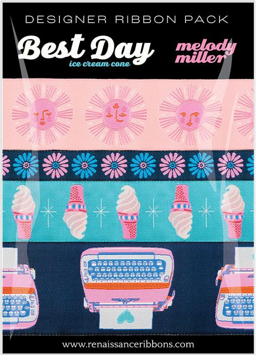Designer Ribbon Pack of Best Day Ice Cream Cone by Ruby Star Society from Renaissance Ribbons