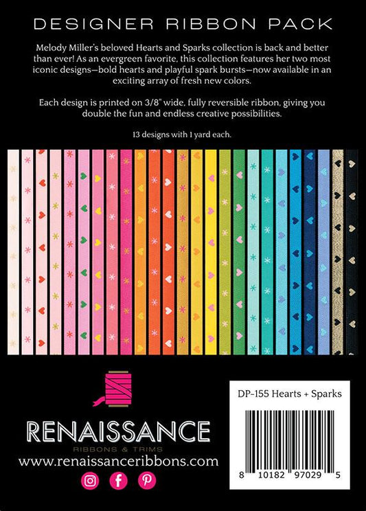 Designer Ribbon Pack of Hearts and Sparks from Renaissance Ribbons