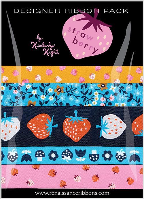 Designer Ribbon Pack of Strawberry by Ruby Star Society from Renaissance Ribbons