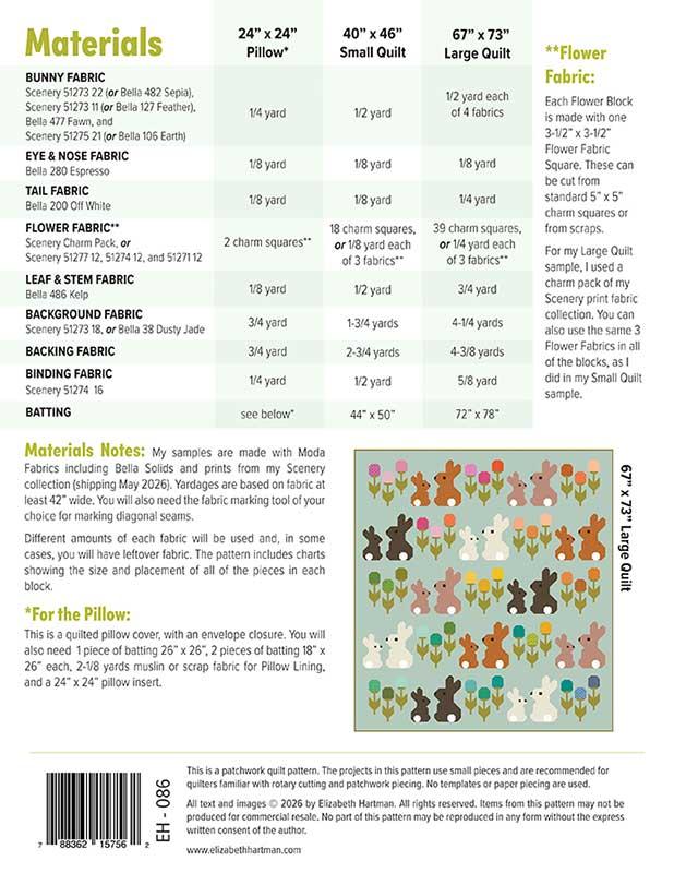 Cottontails by Elizabeth Hartman Quilt Pattern