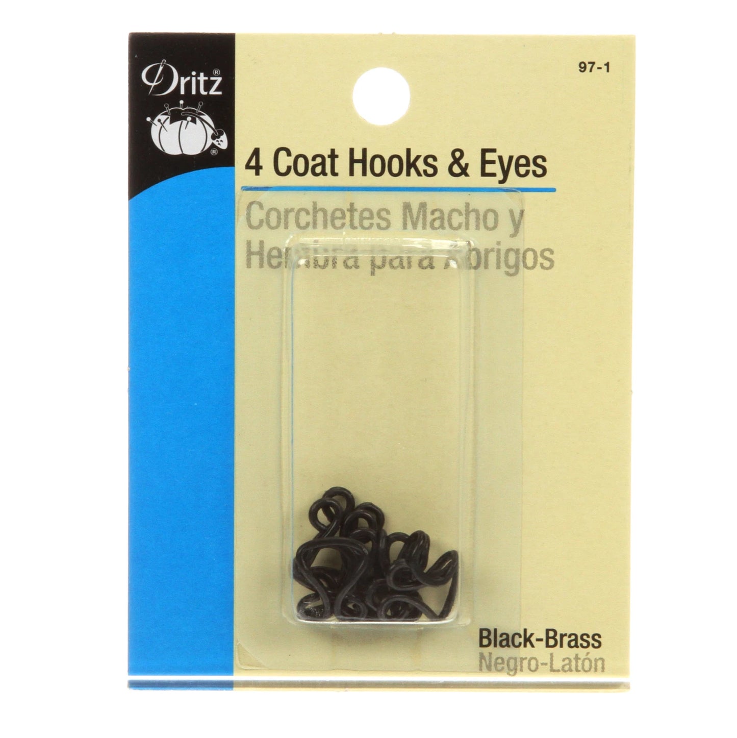 Coat Hook & Eye Closures by Dritz 4 count, Black