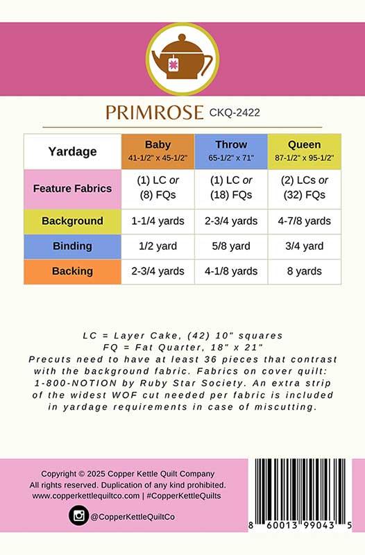 Primrose Quilt by Copper Kettle Quilt Company