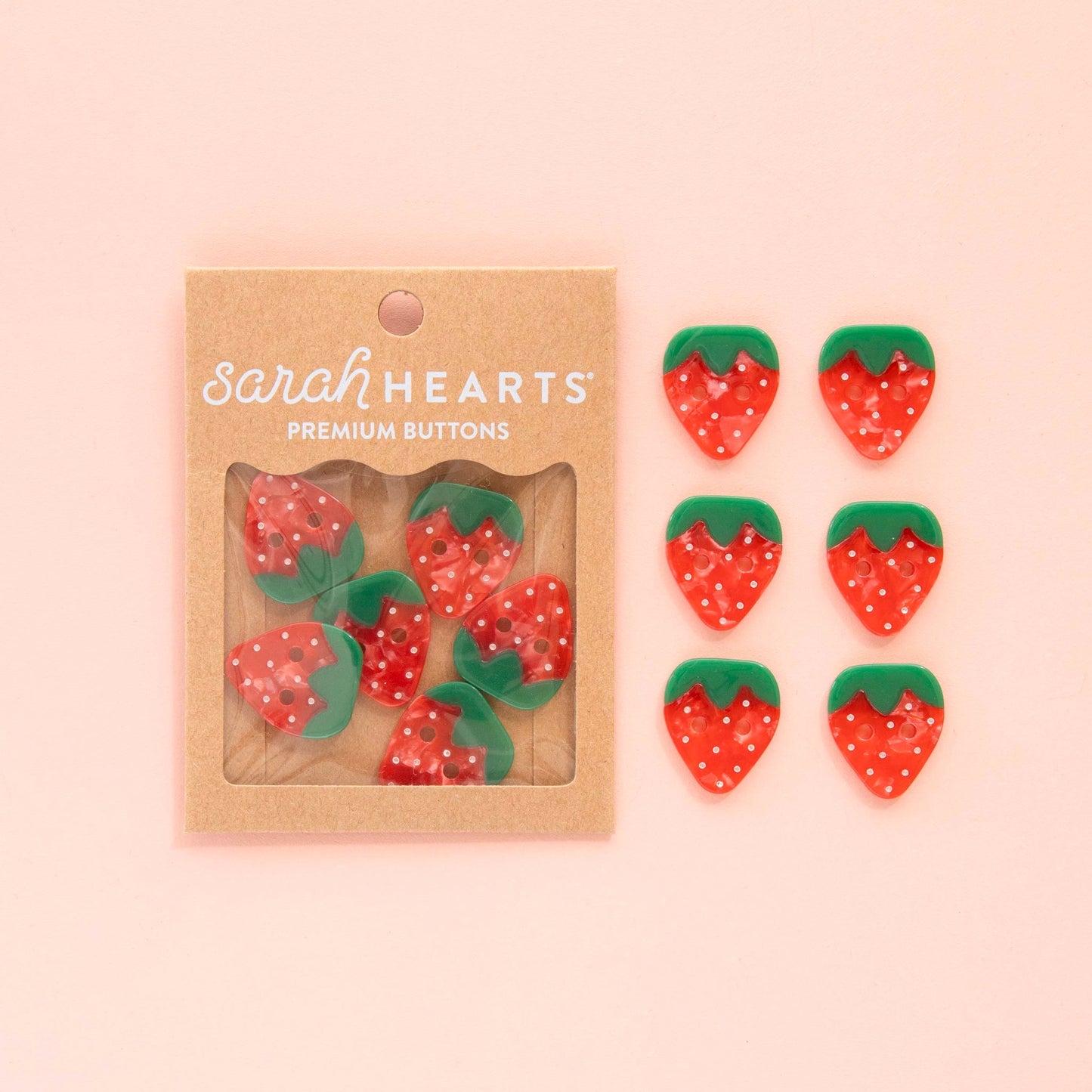 Strawberry Large 1" Buttons from Sarah Hearts