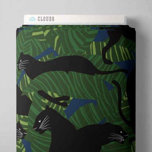 BLACK PANTHERS Ophelia Pang - Organic Cotton Canvas from Canvas Collective for Cloud9 Fabrics