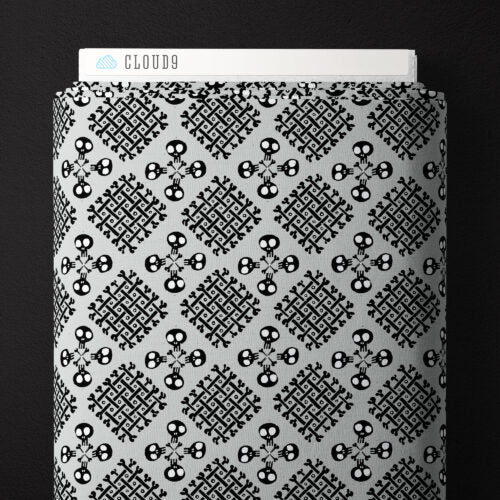 GRAY Checker Bone - Dem Bones by Sarah Watson for Cloud9 Organic Cotton