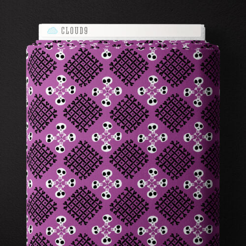 PURPLE Checker Bone - Dem Bones by Sarah Watson for Cloud9 Organic Cotton