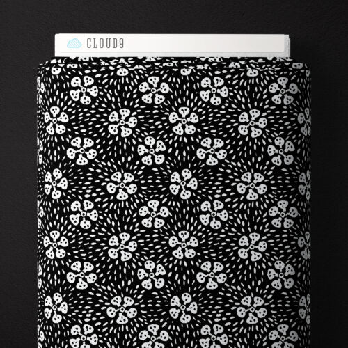 BLACK Tombstone Vine - Dem Bones by Sarah Watson for Cloud9 Organic Cotton