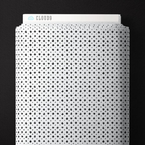BLACK Skull Dot - Dem Bones by Sarah Watson for Cloud9 Organic Cotton