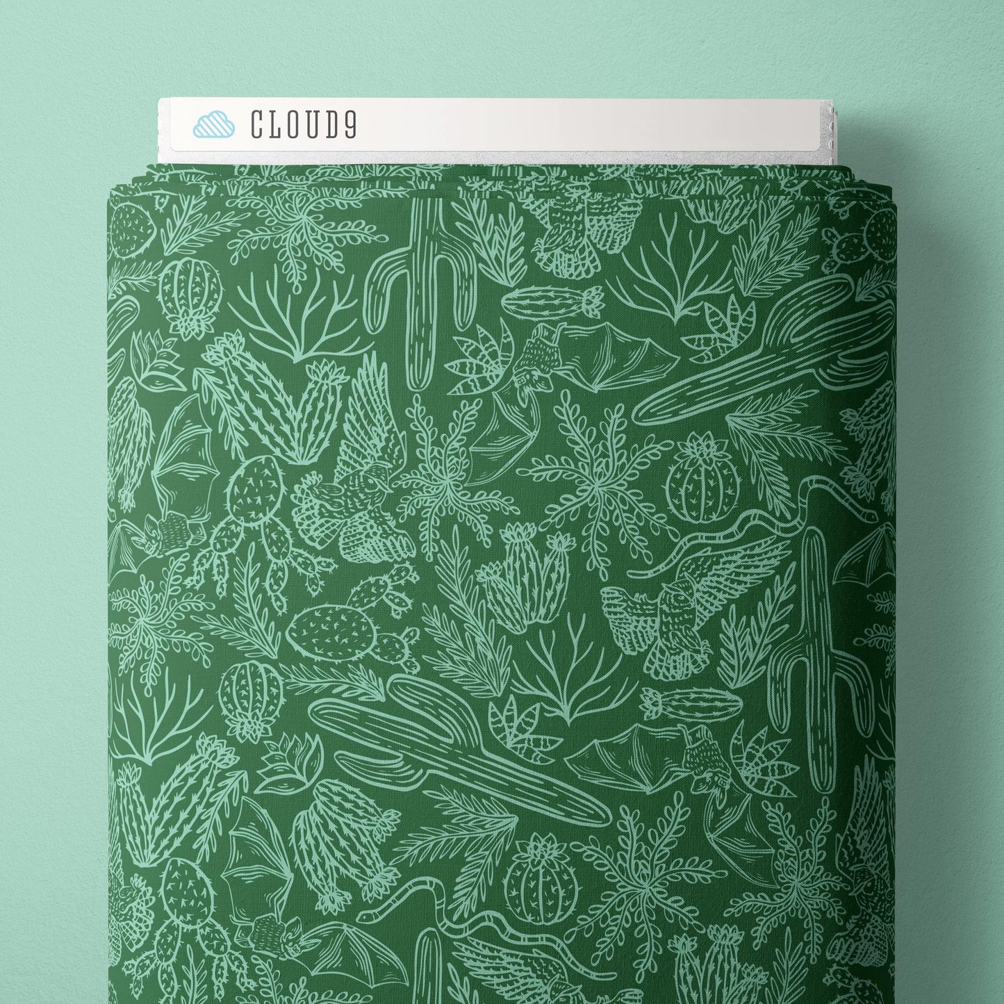 GREEN Flora & Fauna- Desert Dance by Jillian Nichole for Cloud9 Organic Cotton