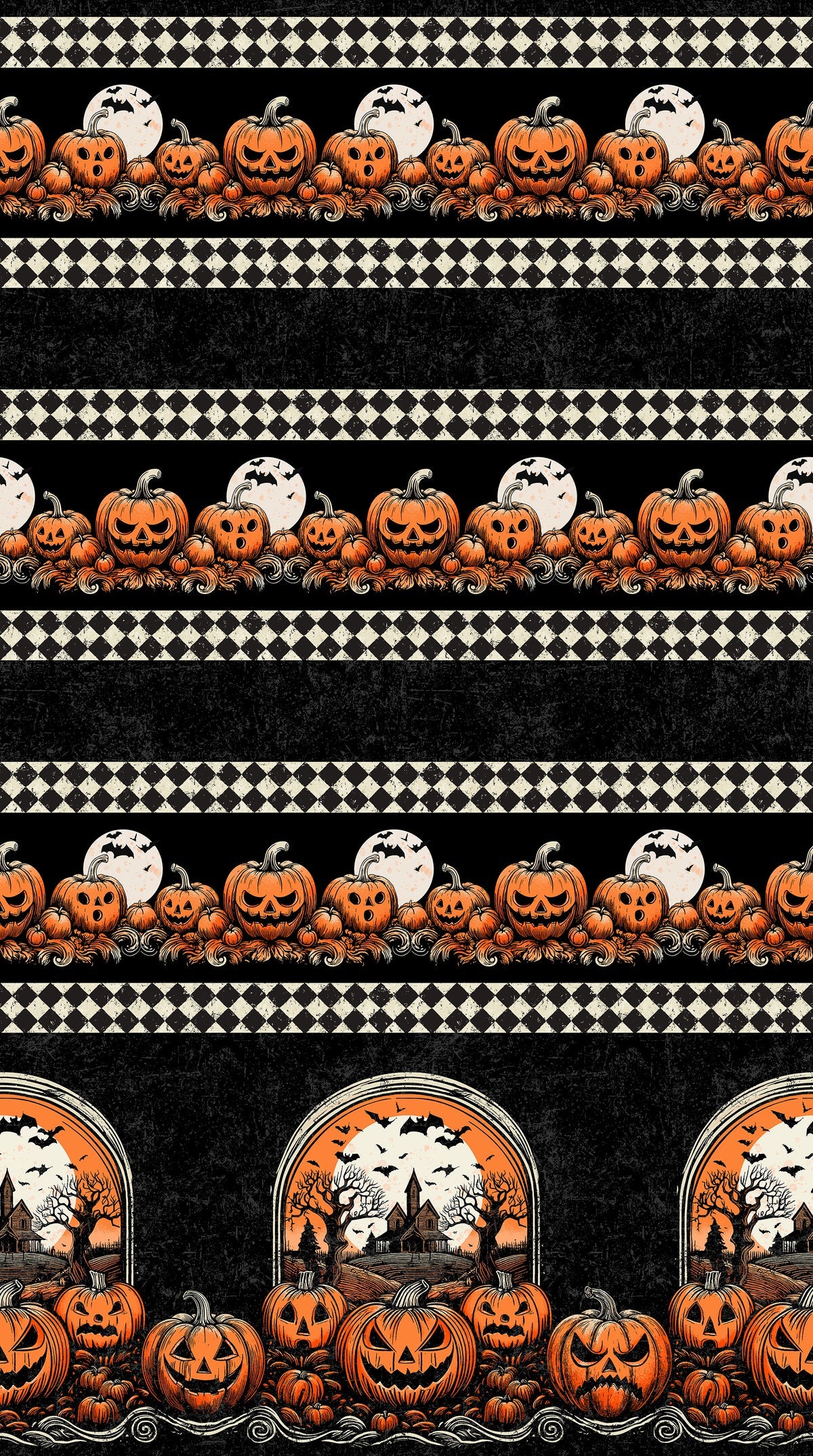 Border Stripe, Haunted Hollow by Patrick Lose for Northcott Fabrics