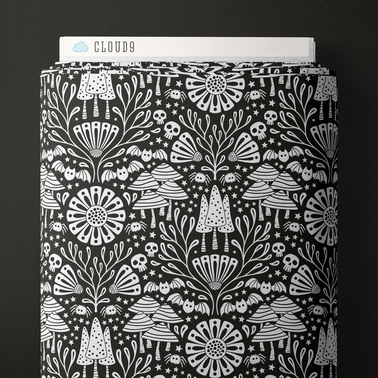 BLACK Gothic Forest - Gothic Whimsy Collection by Anequ Studio for Cloud9 Organic Cotton