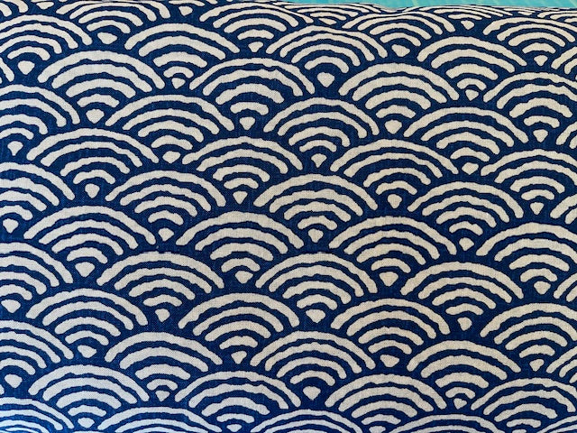INDIGO Large Print Cotton Sheeting Seigaiha Waves from KOKKA