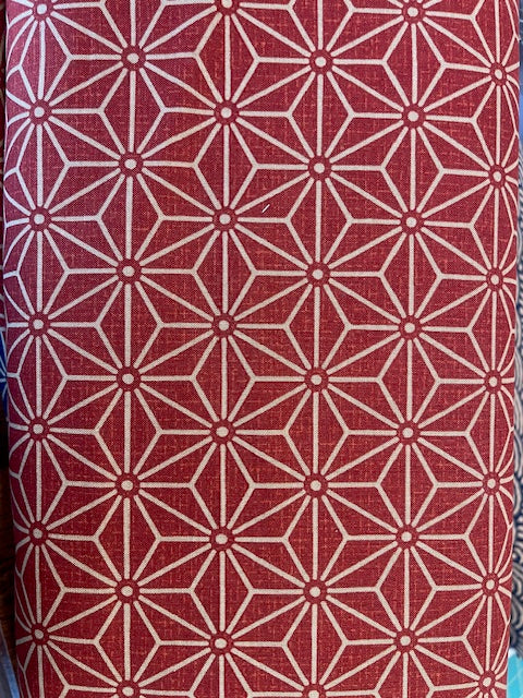 RUST Large Print Cotton Sheeting Asanoha Hemp Flowers from KOKKA