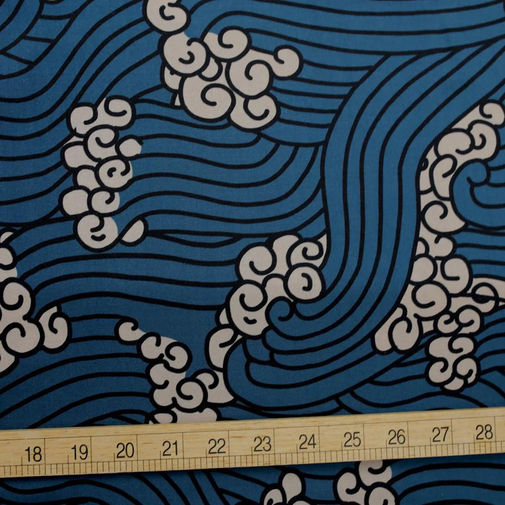 Cora Waves 54" by Holli Zollinger on Mid-Weight Cotton from Nerida Hansen